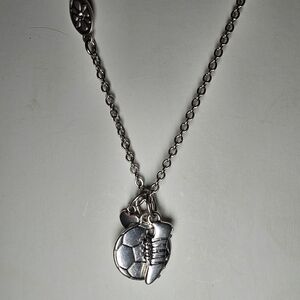 Premier Designs Silver Soccer Necklace